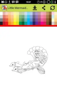 Mini Mermaid Coloring Pages Screen Shot 3