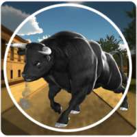 дикий бык борьба 3D арена сердитый бык атака
