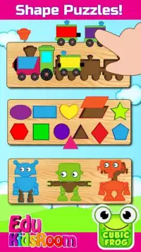 Preschool Toddler Kindergarten Puzzles & Shapes Screen Shot 0