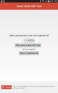 Zener Cards Screen Shot 2