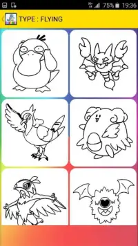 coloring game of pokemo monsters Screen Shot 1