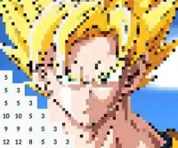 Goku Pixel Color by Number: Goku Saiyan Pixel Art Screen Shot 0