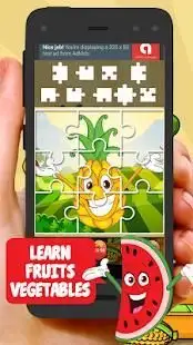 Fruit & Vegetable Puzzles For Kids Screen Shot 1