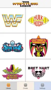 '90s Wrestling Logos Color by Number - Pixel Art Screen Shot 1