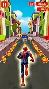 Spider hero Temple City Screen Shot 3