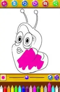 Coloring pages Larva worm games free Screen Shot 0