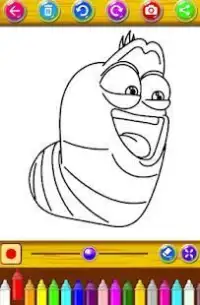 Coloring pages Larva worm games free Screen Shot 1