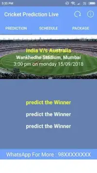 Cricket Live Prediction Screen Shot 0