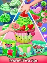 Watermelon Cupcake - Summer Desserts Maker Screen Shot 1