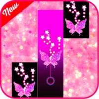 Pink Glitter Piano Tiles Butterfly