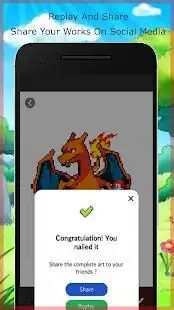 Coloring Pokemon Pixel Art By Numbers Screen Shot 0