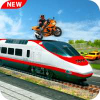 Moto Bike Stunt On Train