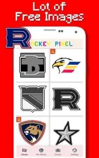 Hockey Logo Color By Number - Pixel Art Screen Shot 5