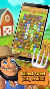 Farm and Garden: Harvest Mania Fruit match 3 game Screen Shot 2