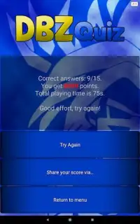 Quiz for Dragon Ball Z Screen Shot 6