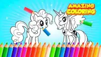 Coloring pony unicorn game Screen Shot 2