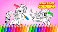 Coloring pony unicorn game Screen Shot 1