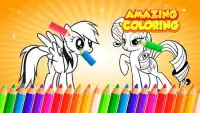 Coloring pony unicorn game Screen Shot 0
