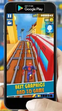 Spider-Hero Man 3D Amazing Subway Rush Super World Screen Shot 7