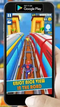 Spider-Hero Man 3D Amazing Subway Rush Super World Screen Shot 5