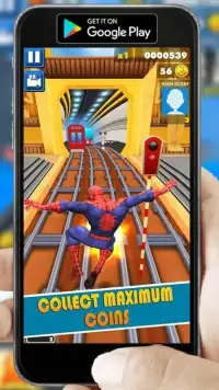 Spider-Hero Man 3D Amazing Subway Rush Super World Screen Shot 6