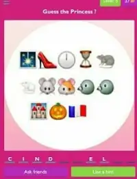 Guess the disney princess and prince from emojis Screen Shot 2