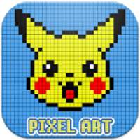 Pikachu Color By Number - Pokemon Pixel Art Games