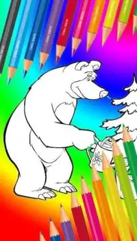 Маша и Медведь Раскраска -Игры Раскраски для детей Screen Shot 0