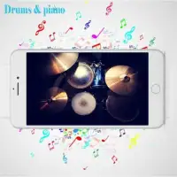 Drums set with drum sticks & Piano Screen Shot 5