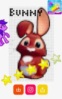 Pixel Art Unicorn - Color by Number: Coloring Book Screen Shot 1