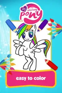 Rainbow Pony Coloring Game Screen Shot 1
