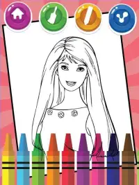 Coloring Barbie Princess Screen Shot 5