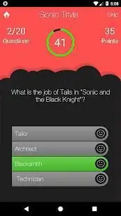 Trivia for Sonic Screen Shot 6
