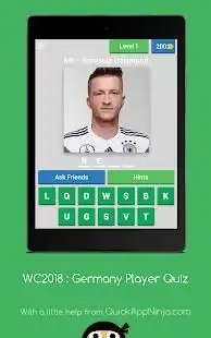 World Cup 2018 : Germany Player Quiz Screen Shot 1