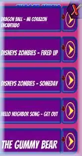 Zombies Disney - Piano Games Screen Shot 1