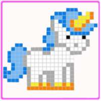 Pixel Art - Unicorn Color by Number