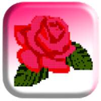 Color by number Flowers pixel art