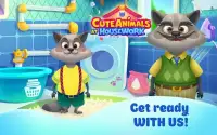 Cute Animals at House Work: Child Games Screen Shot 1