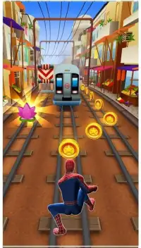 Super Hero Subway Surf: Rush Hours Spider Runner Screen Shot 1