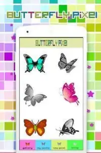 Coloring Butterfly Pixel Art, By Number Screen Shot 2
