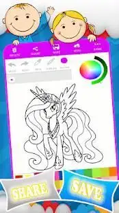 Coloring My Little pony Screen Shot 2