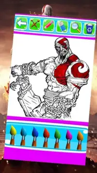 coloring Kratos God of Warriors fans Screen Shot 5