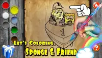 Coloring Sponge and Blue Cat Coloring games free Screen Shot 2