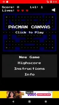 Pacman Game Screen Shot 0