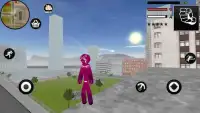 Pink Panther Stickman Rope Hero City Gangster Screen Shot 1