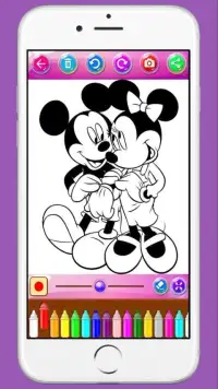 Mickey and Minnie Mouse Coloring Game For Children Screen Shot 1