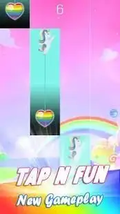 Kawaii Rainbow Piano Tiles - Cute Unicorn Screen Shot 1