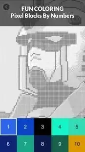 Mecha Color By Number - Gundam Pixel Art Coloring Screen Shot 1
