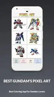 Mecha Color By Number - Gundam Pixel Art Coloring Screen Shot 2