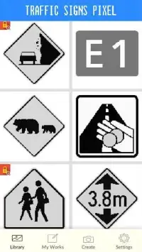 Traffic Signs Coloring By Number - Pixel Screen Shot 2